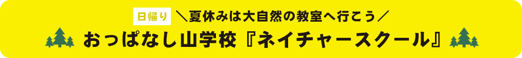 ＼夏休みは大自然の教室へ行こう／おっぱなし山学校『ネイチャースクール』