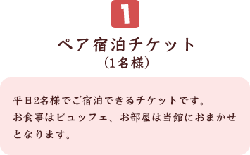 ペア宿泊チケット(1名様)