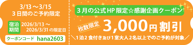 3000円引き3月限定クーポン
