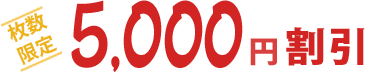 枚数限定 5,000円 割引
