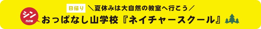 \夏休みは大自然の教室へ行こう/シンおっぱなし山学校『ネイチャースクール』